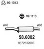 WALKER 08306 Middle Silencer